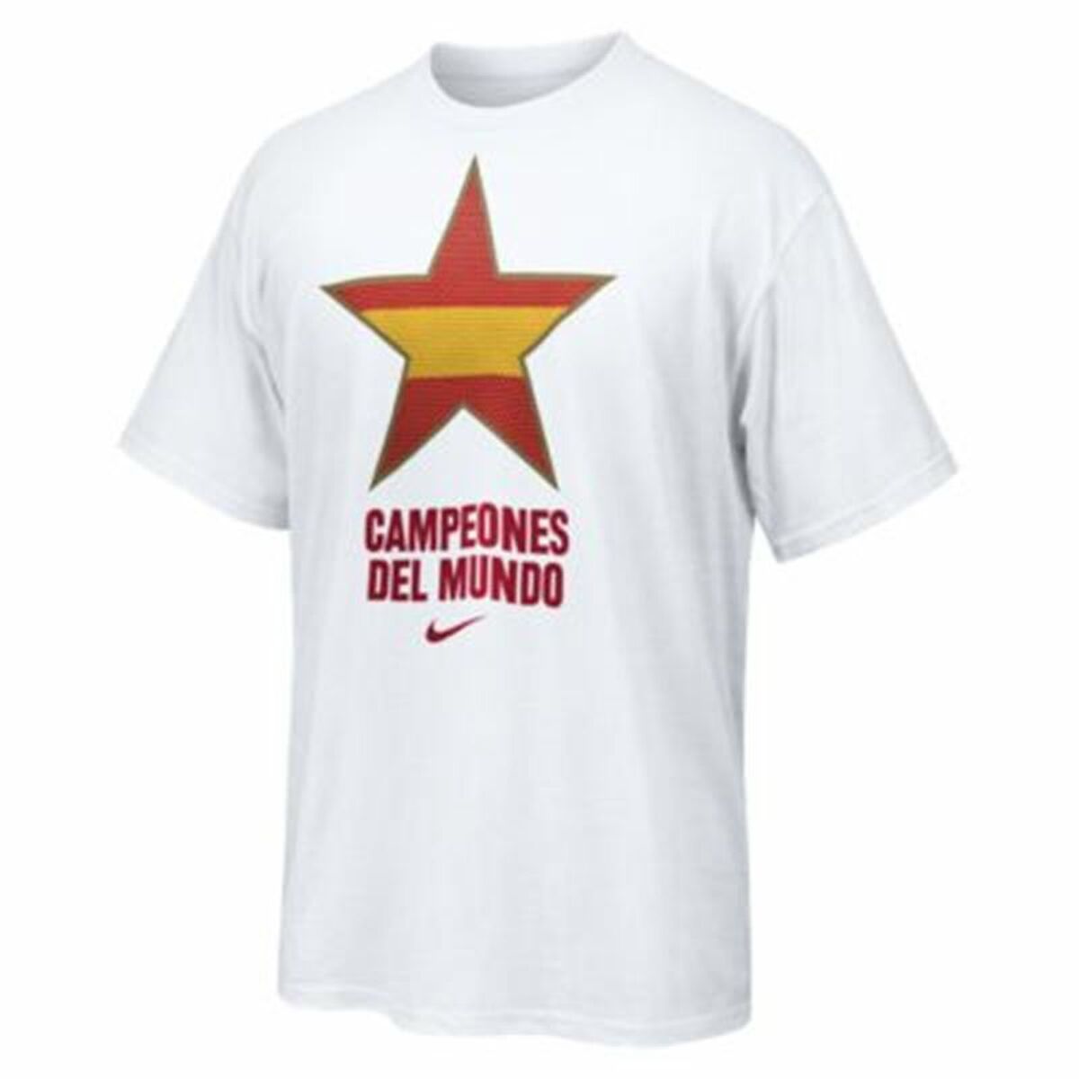 Men’s Short Sleeve T-Shirt Nike Estrella España Campeones del Mundo 2010 White XS