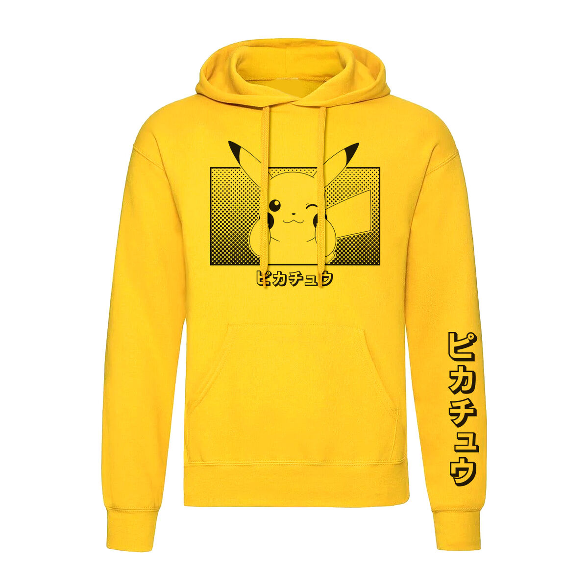 Unisex Hoodie Pokémon Pikachu Katakana Yellow M
