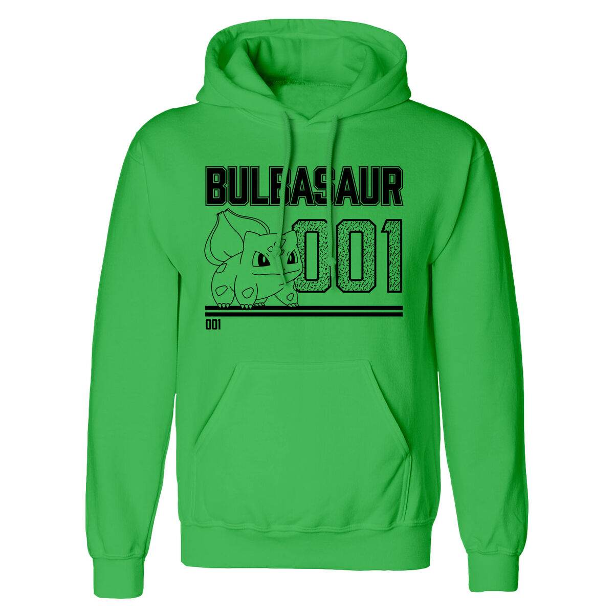 Unisex Hoodie Pokémon Bulbasaur Line Art Green L