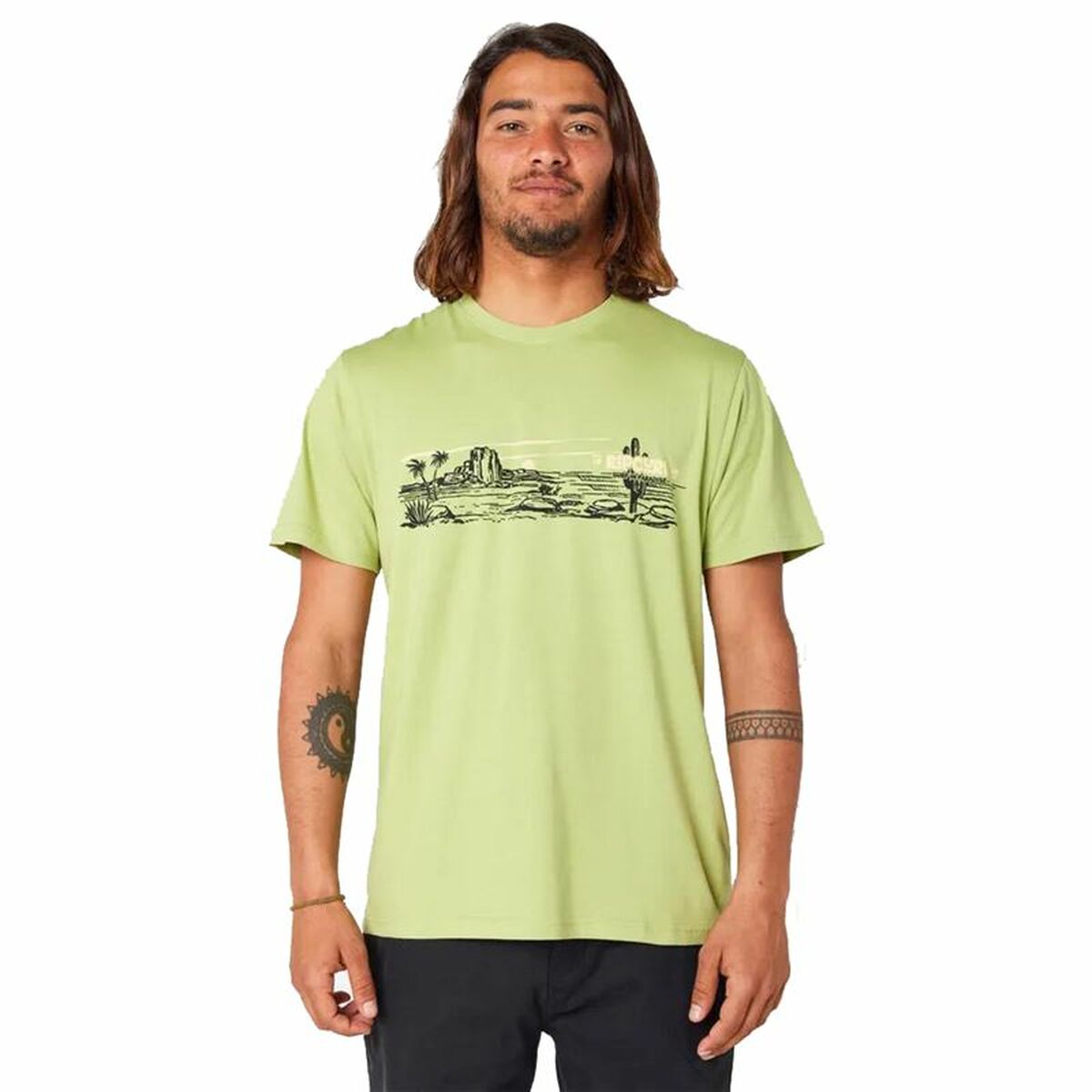 Men’s Short Sleeve T-Shirt Rip Curl Paradise Land Light Green M