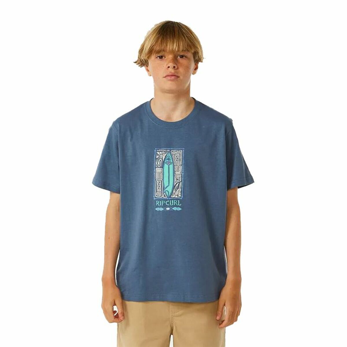 Child's Short Sleeve T-Shirt Rip Curl Lost Island Blue 14 Years