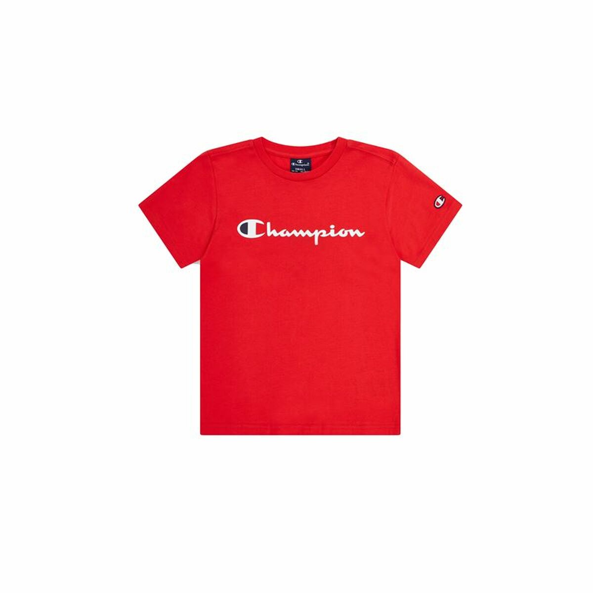 Child's Short Sleeve T-Shirt Champion Crewneck Red 11-12 Years
