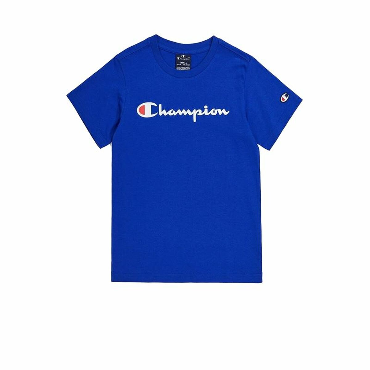 Child's Short Sleeve T-Shirt Champion Crewneck Blue 11-12 Years