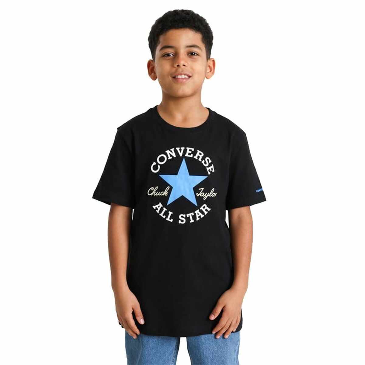 Child's Short Sleeve T-Shirt Converse Sustainable Core Black 13-15 Years